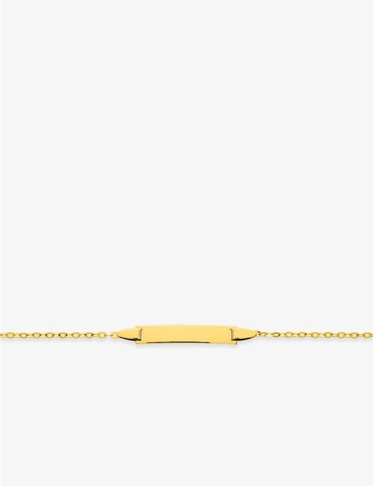 Gourmette Bébé Or Jaune 750‰ – Plaque Rectangulaire & Gravure Offerte