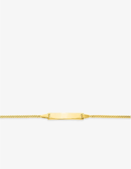 Gourmette Bébé en Or Jaune 18K avec Plaque Rectangle - Gravure Offerte