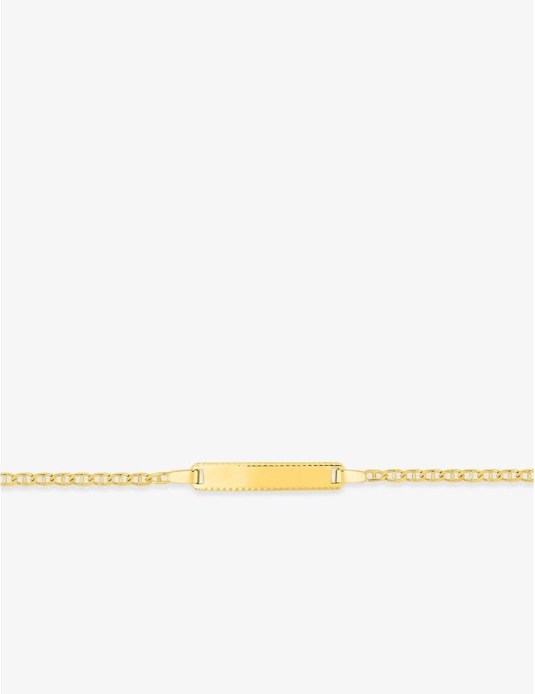 Gourmette Bébé Or Jaune 750‰ – Plaque Rectangulaire & Gravure Offerte