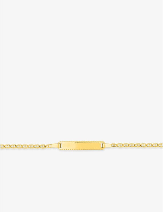 Gourmette Bébé Or Jaune 750‰ – Plaque Rectangulaire & Gravure Offerte