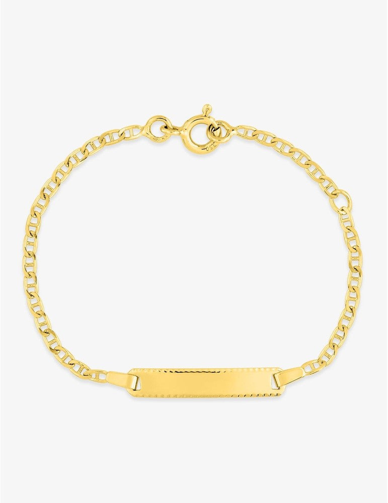 Gourmette Bébé Or Jaune 750‰ – Plaque Rectangulaire & Gravure Offerte