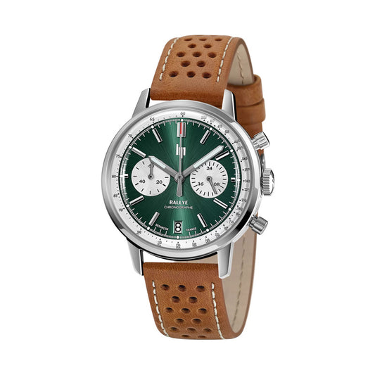 Montre Lip Rallye Méca-Quartz Chronographe Cadran Vert