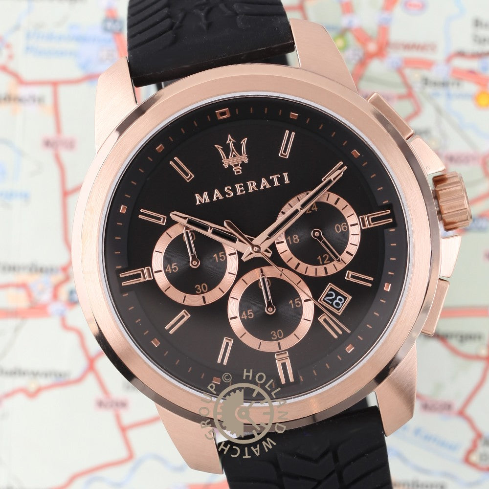 Montre Homme MASERATI SUCCESSO – Noire & Doré Rose (R8871621012)