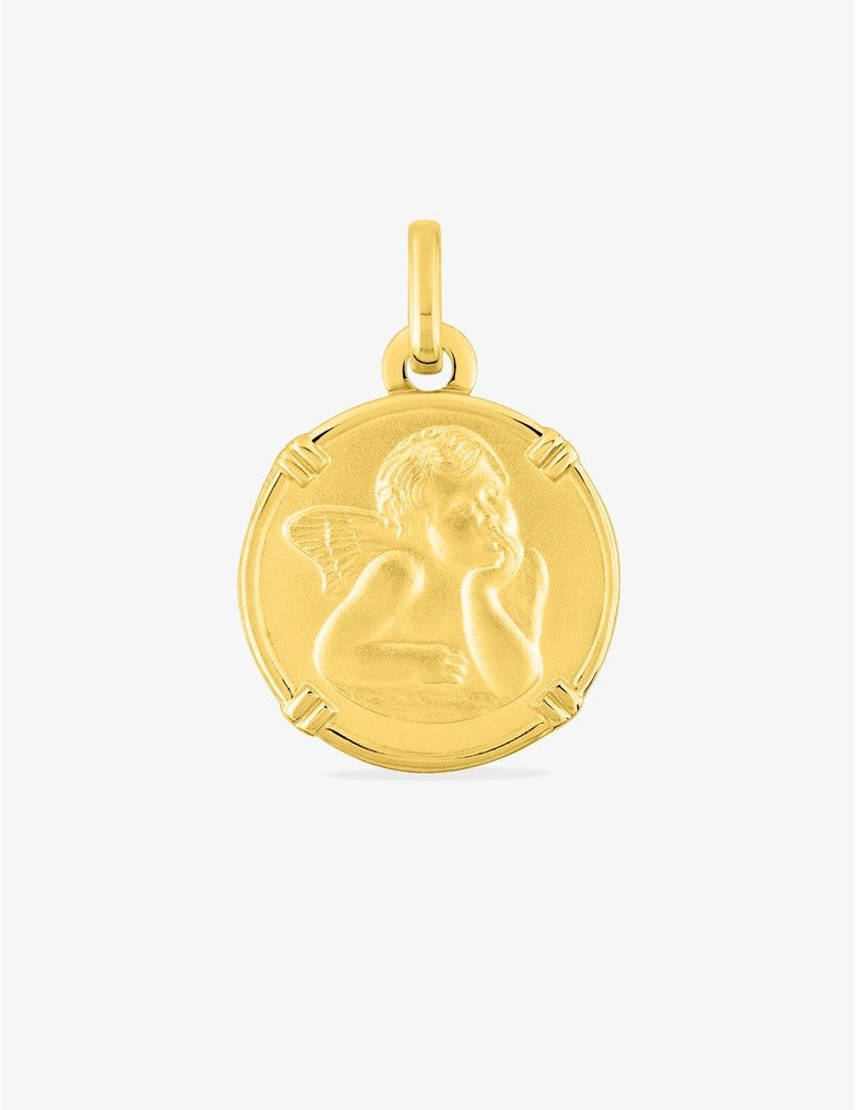 Médaille Ange en Or Jaune 375‰ avec Gravure Offerte