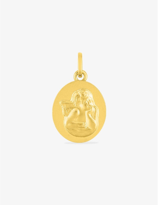 Médaille Ange Or Jaune 375‰, Plaque Ovale