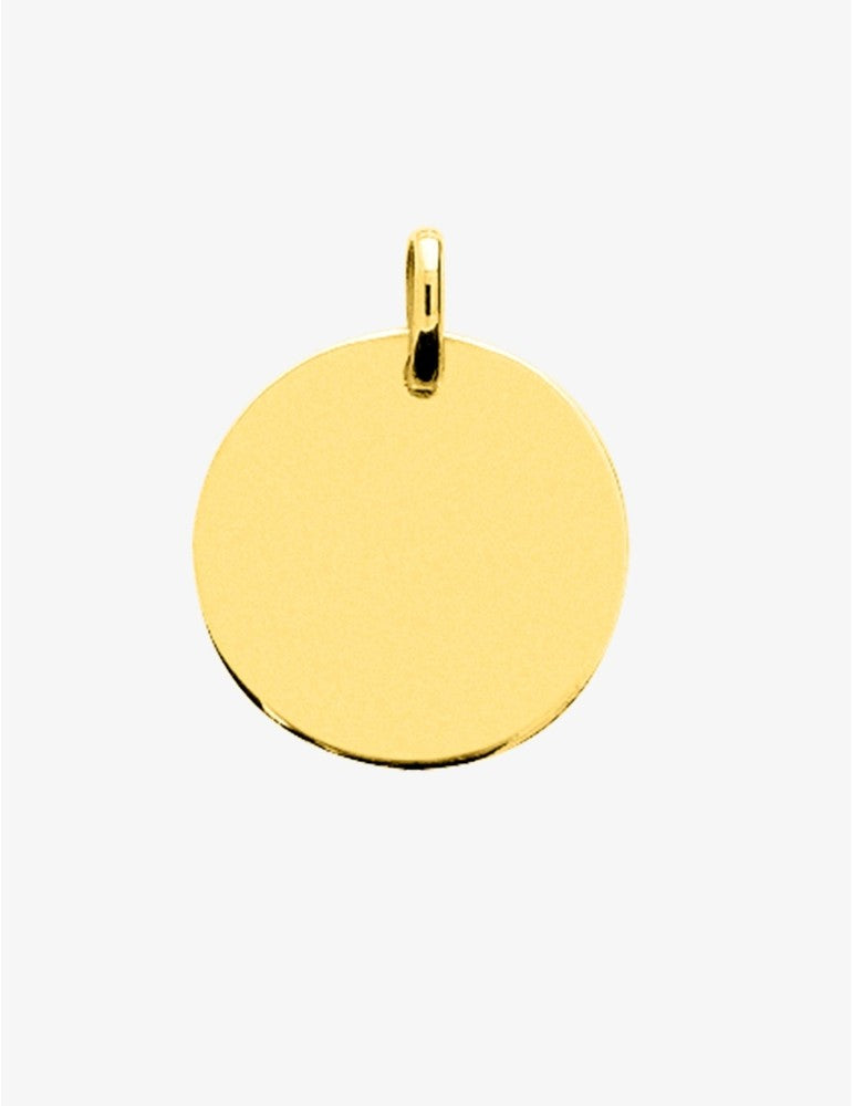 Médaille Ange en Or Jaune 375 ‰ 18mm - Bijou Personnalisable avec Gravure