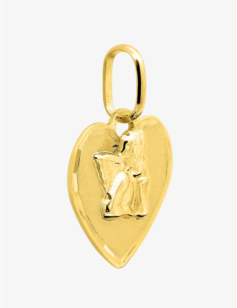Médaille Ange Cœur Or Jaune 375‰, 14 x 16 mm