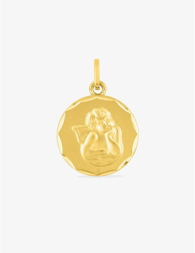 Médaille Ange en Or Jaune 375‰ – Gravure Offerte
