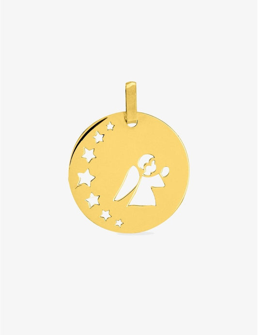 Médaille Ange Jeton Or Jaune 375‰ Étoiles