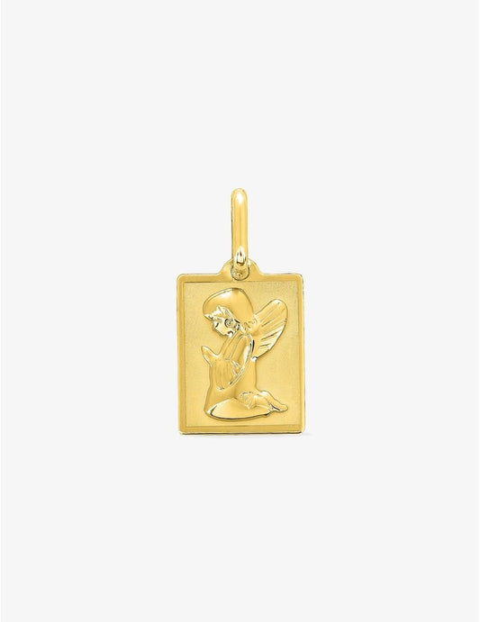 Médaille rectangle ange or jaune 375‰ Gravure offerte