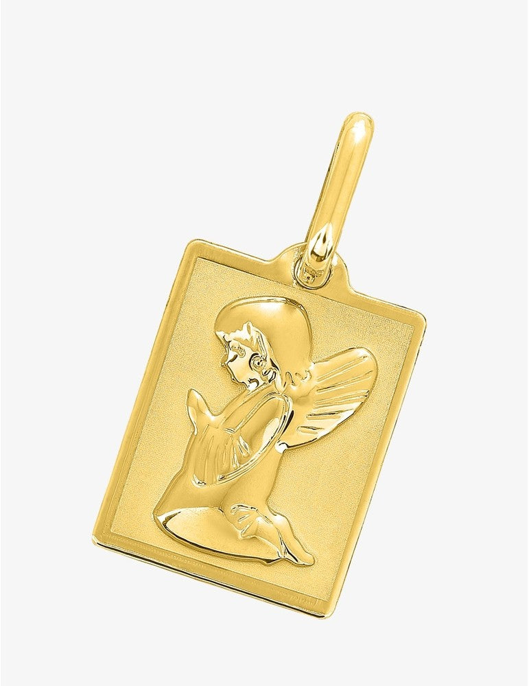 Médaille rectangle ange or jaune 375‰ Gravure offerte