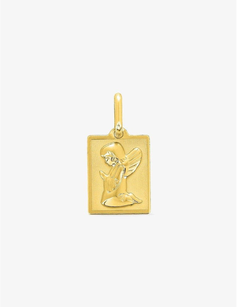 Médaille rectangle ange or jaune 375‰ Gravure offerte