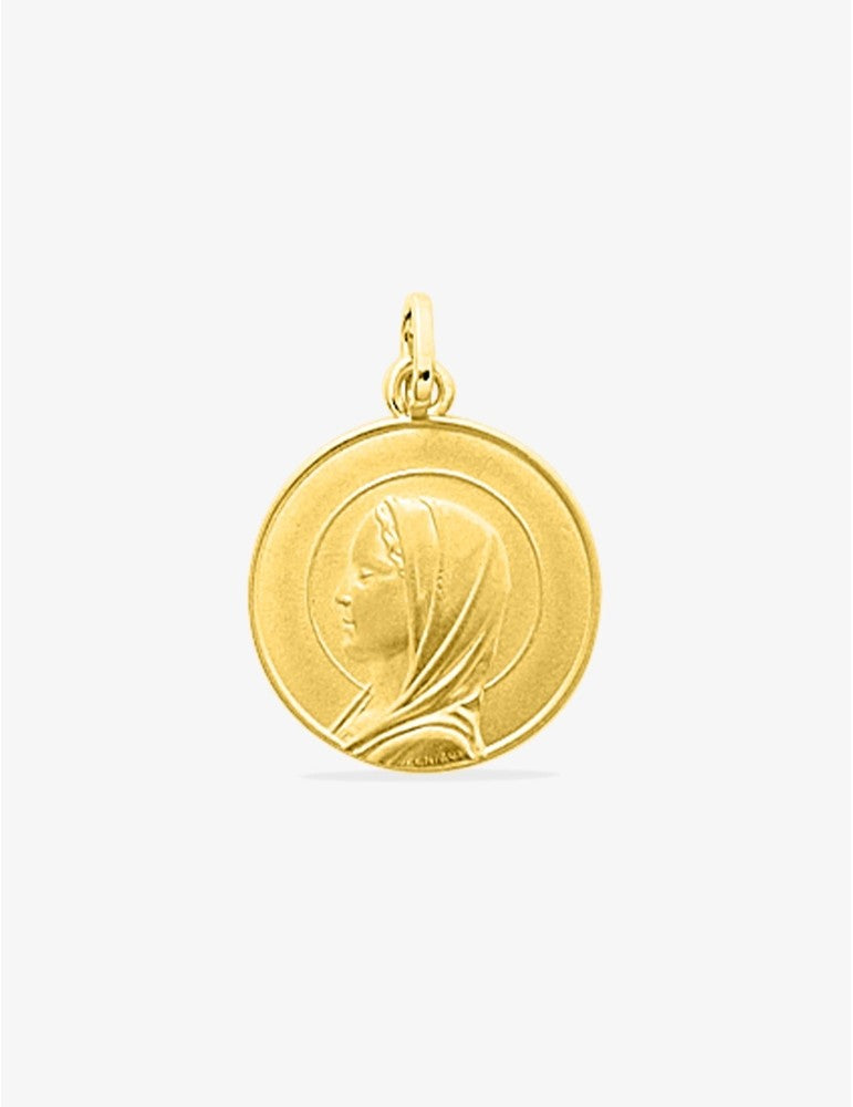 Médaille Ronde Vierge en Or Jaune 375‰ - Gravure Offerte