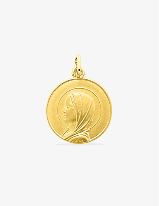 Médaille Ronde Vierge en Or Jaune 375‰ - Gravure Offerte