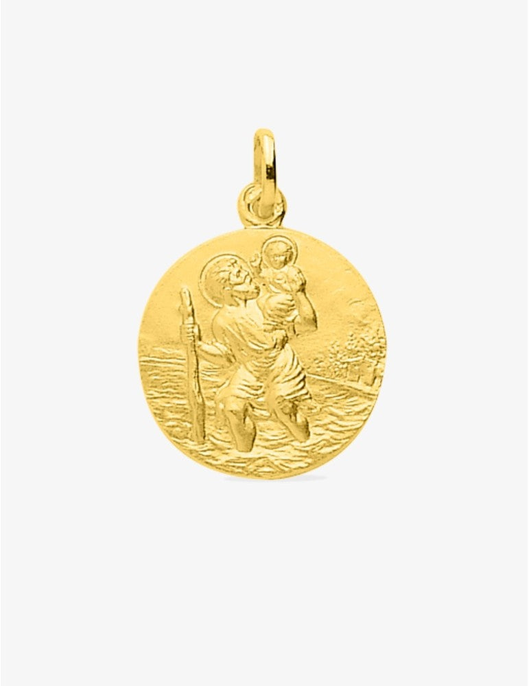 Médaille Saint Christophe en Or Jaune 375 ‰ 17mm