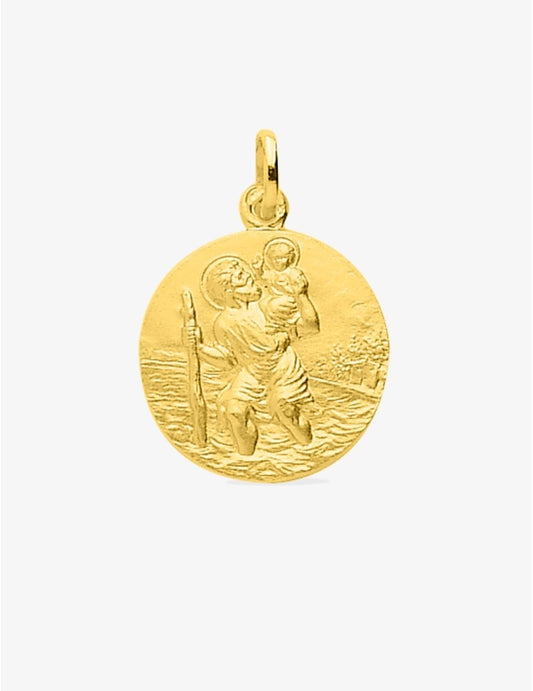 Médaille Saint Christophe en Or Jaune 375 ‰ 17mm