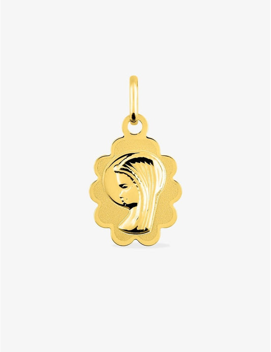 Médaille Vierge en or jaune 375‰  Gravure offerte