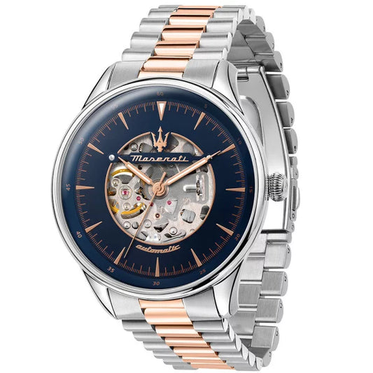 Montre Automatique Maserati Tradizione Auto – Acier Argenté et Doré Rose