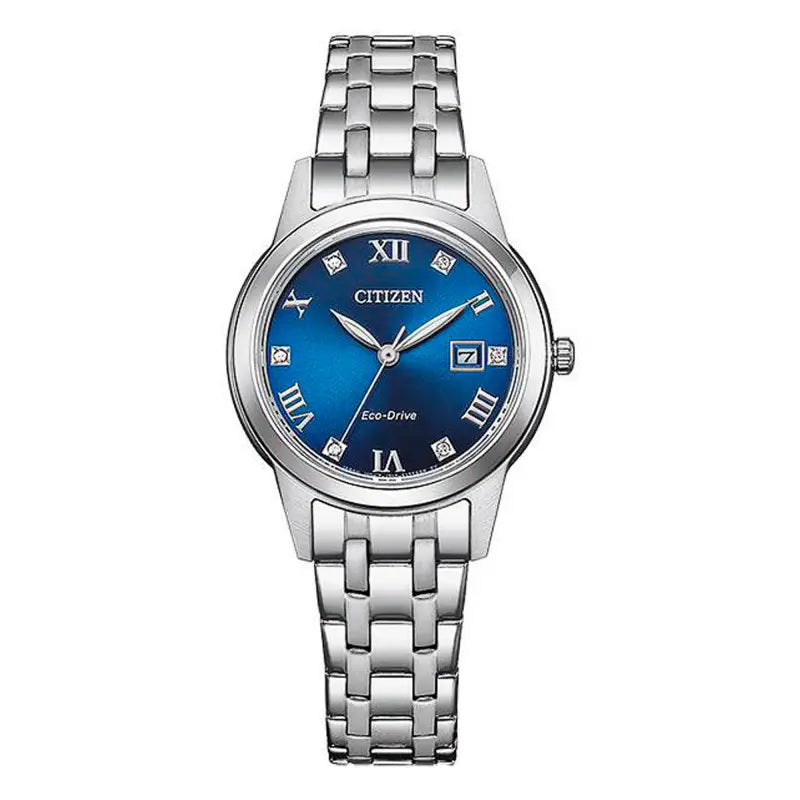 Citizen FE1240-81L – Montre femme Eco-Drive acier cadran bleu