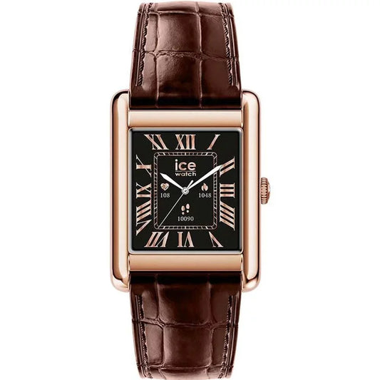 Montre Connectée Ice Watch Ice Smart TKS 2.0 Femme – Cuir Marron et Boîtier Doré Rose