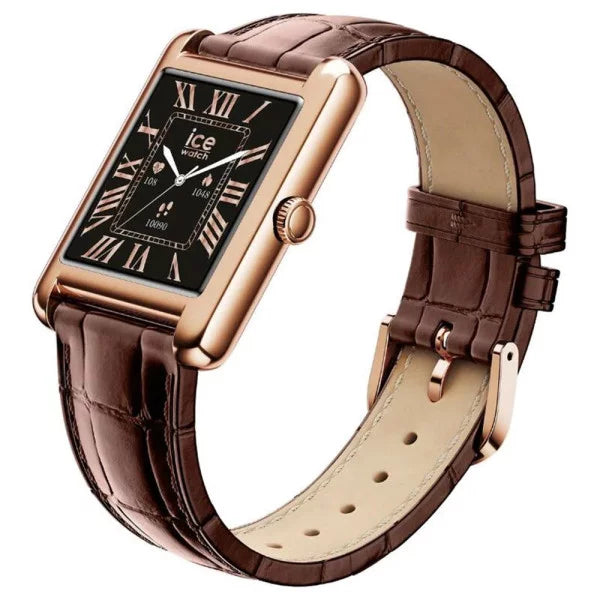 Montre Connectée Ice Watch Ice Smart TKS 2.0 Femme – Cuir Marron et Boîtier Doré Rose