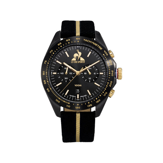 Montre Le Coq Sportif Coq d'Or Homme – Nylon Noir & Détails Dorés