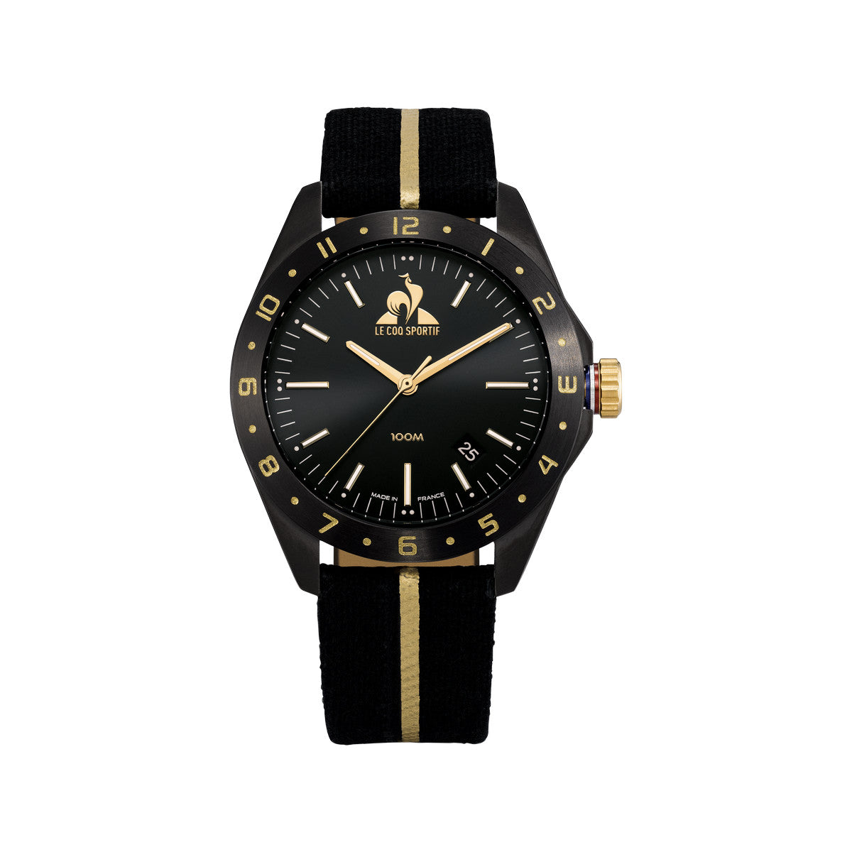 Montre Le Coq Sportif Coq d'Or Homme – Nylon Noir & Détails Dorés