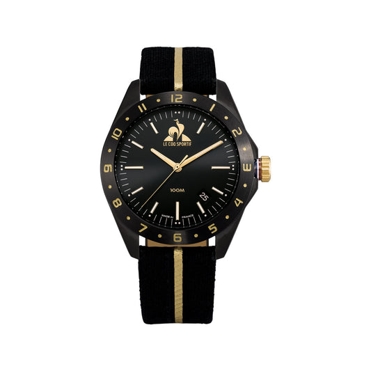 Montre Le Coq Sportif Coq d'Or Homme – Nylon Noir & Détails Dorés