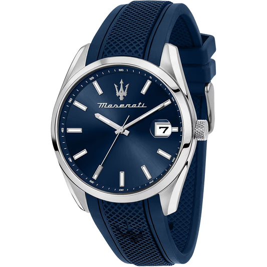 Montre Homme MASERATI ATTRAZIONE – Cadran Bleu & Bracelet Silicone (R8851151005)