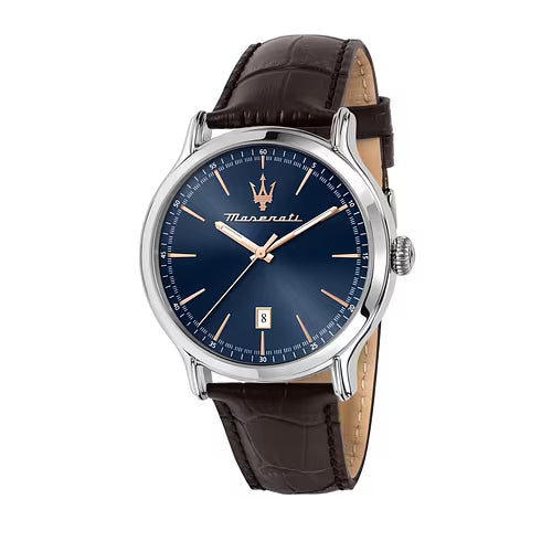 Montre Homme MASERATI EPOCA – Cuir Marron & Cadran Bleu (R8851118016)