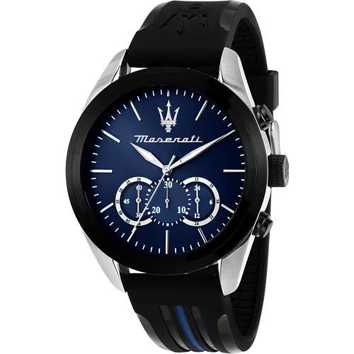 Montre Homme Maserati Traguardo R8871612044 – Cadran Bleu Sunray & Bracelet Noir/Bleu