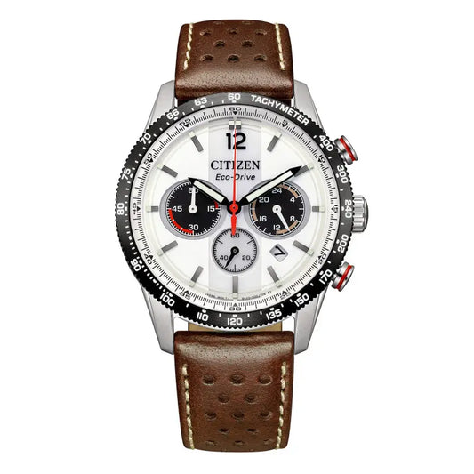 Citizen CA4714-04A – Chronographe Homme Eco-Drive Cuir Marron