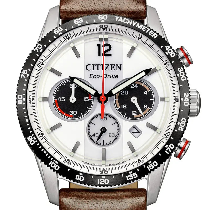 Citizen CA4714-04A – Chronographe Homme Eco-Drive Cuir Marron