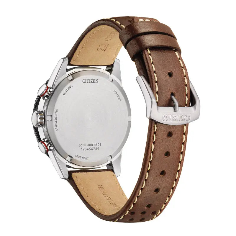 Citizen CA4714-04A – Chronographe Homme Eco-Drive Cuir Marron