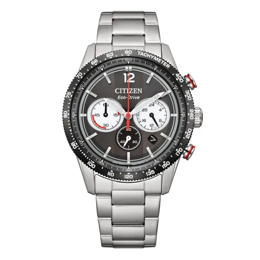 Citizen CA4714-55E – Chronographe Homme Eco-Drive Acier Noir