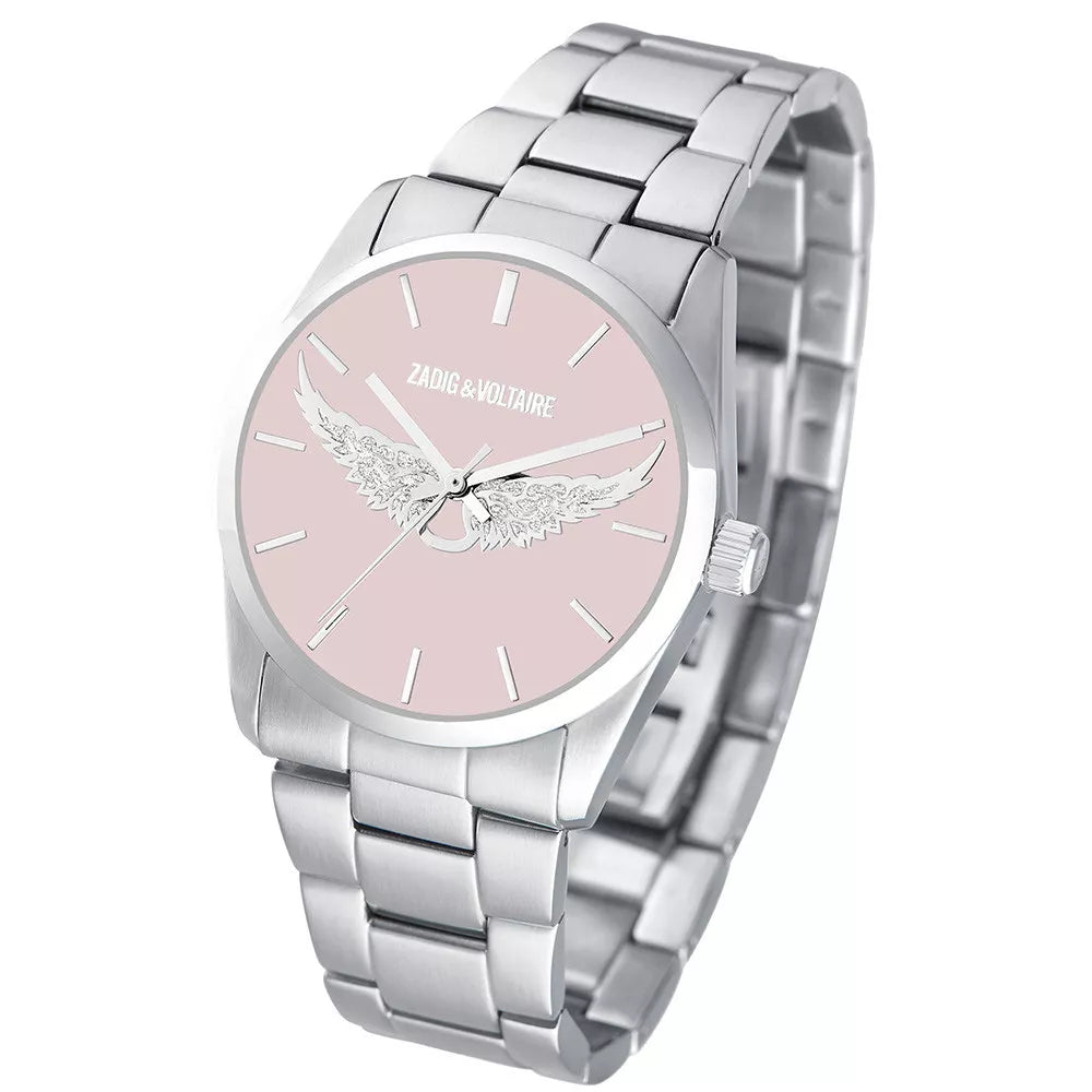 Montre Femme Zadig & Voltaire ZVW1109 – Élégance Rose et Acier Argenté