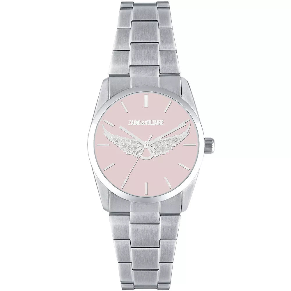 Montre Femme Zadig & Voltaire ZVW1109 – Élégance Rose et Acier Argenté