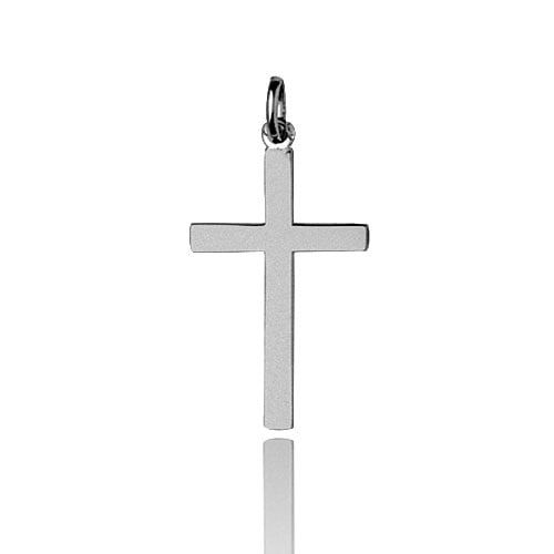 Pendentif Croix Or Gris 18K Élégance 0,85g