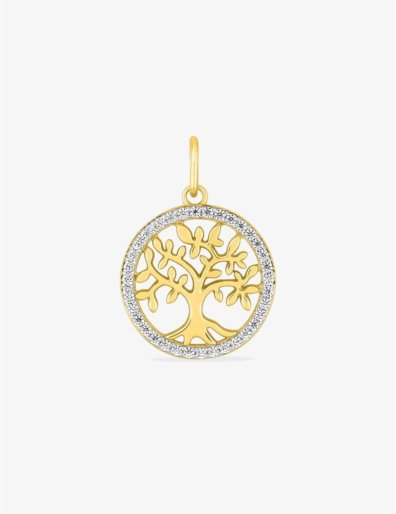 Pendentif Arbre de Vie Or Jaune 750‰ avec Oxydes de Zirconium