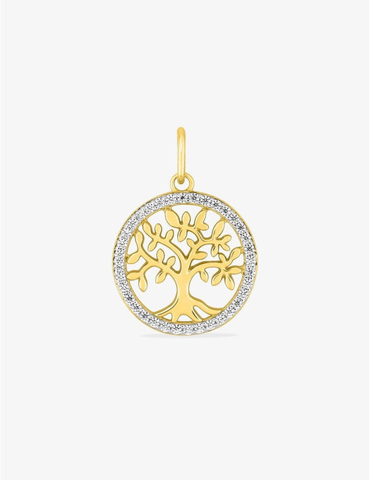 Pendentif Arbre de Vie Or Jaune 750‰ avec Oxydes de Zirconium
