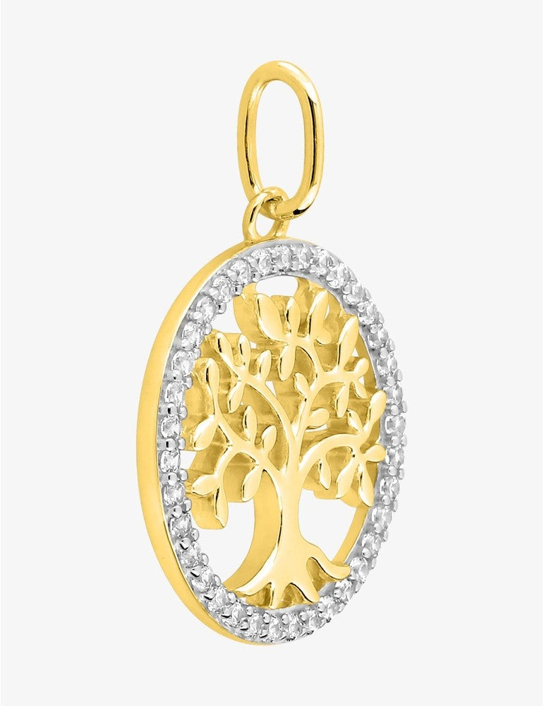 Pendentif Arbre de Vie Or Jaune 750‰ avec Oxydes de Zirconium