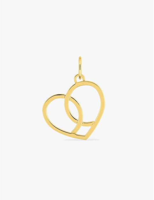 Pendentif cœur fantaisie or jaune 375‰ 20 mm