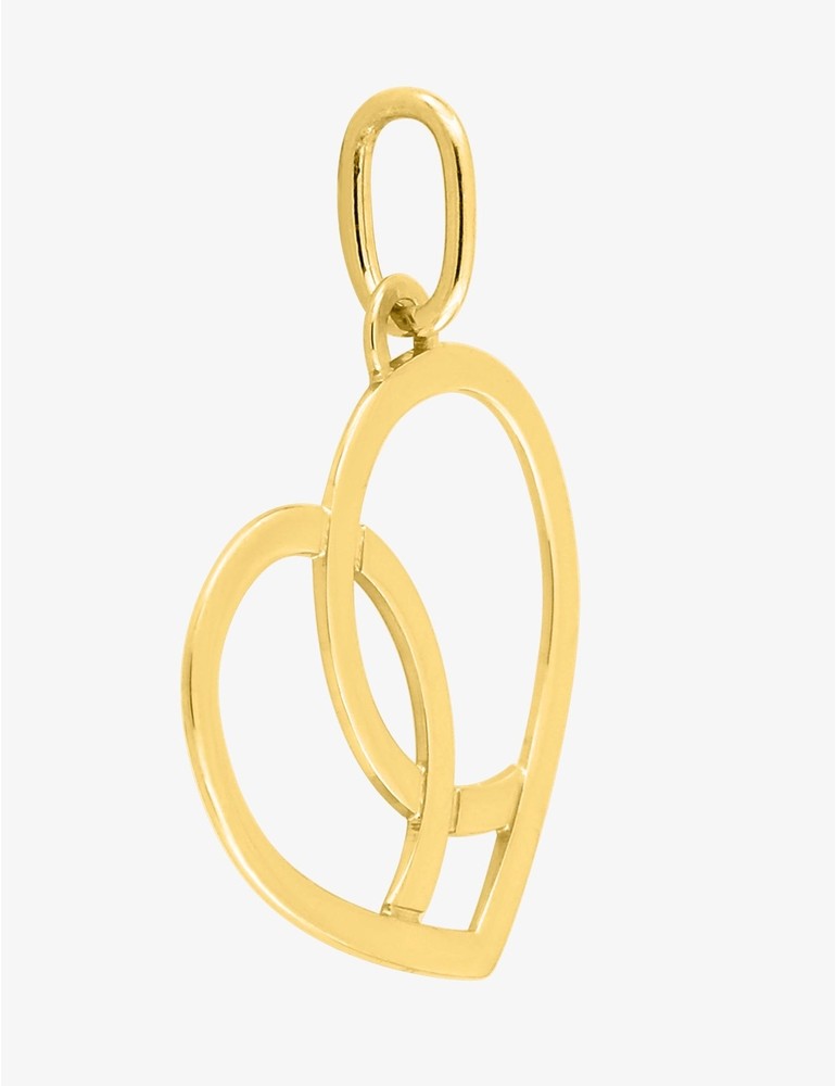 Pendentif cœur fantaisie or jaune 375‰ 20 mm