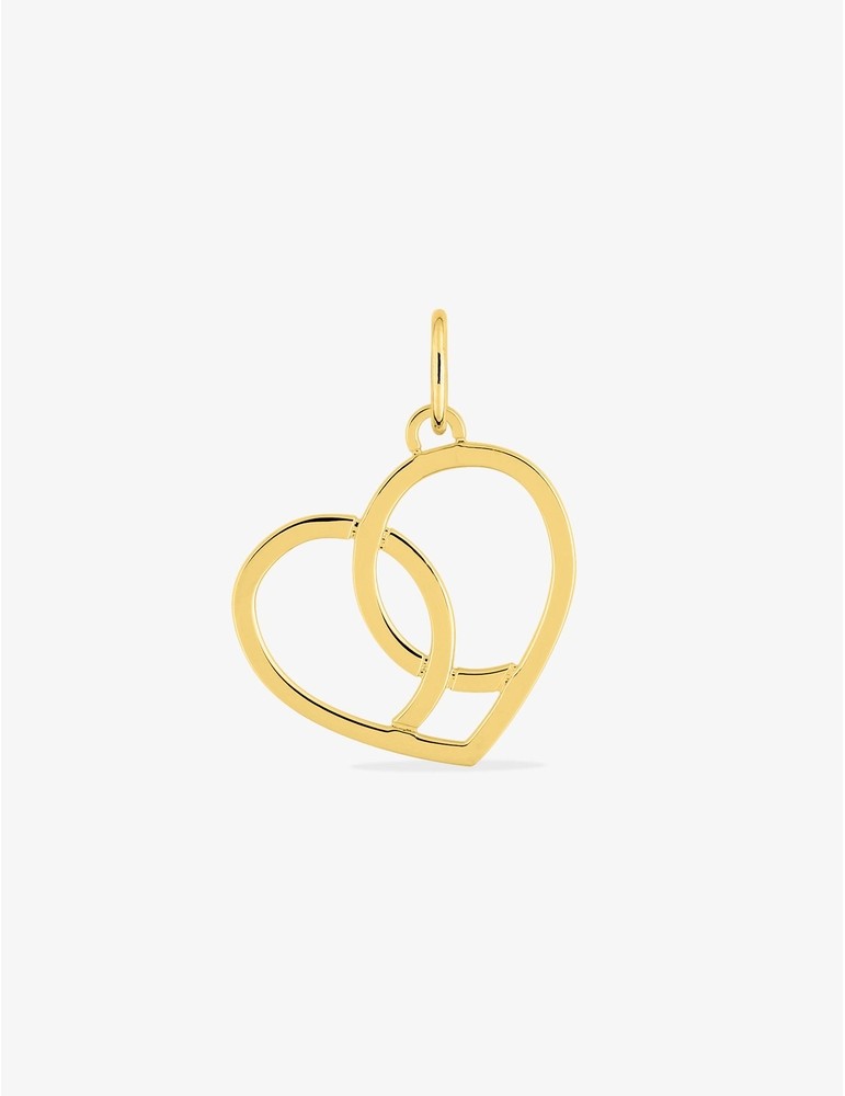 Pendentif cœur fantaisie or jaune 375‰ 20 mm