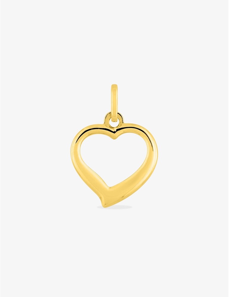 Pendentif cœur or jaune 375 ‰ fil bombé 14x20 mm