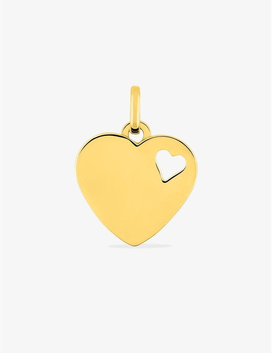 Pendentif cœur en or jaune 375‰ (9 carats) - Plaque ajourée et design élégant