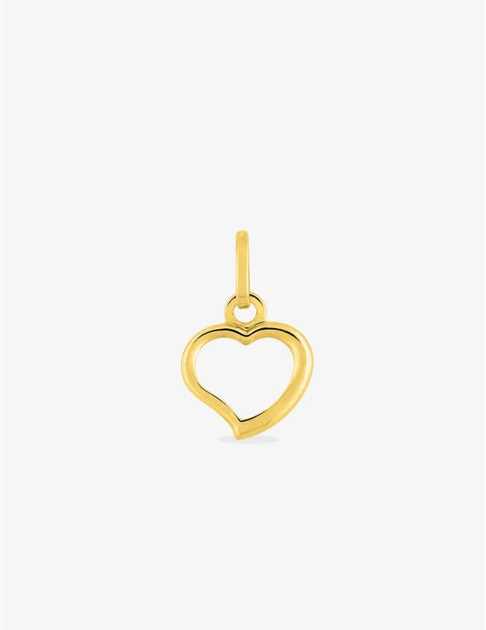 Pendentif cœur or jaune 375 ‰ fil bombé