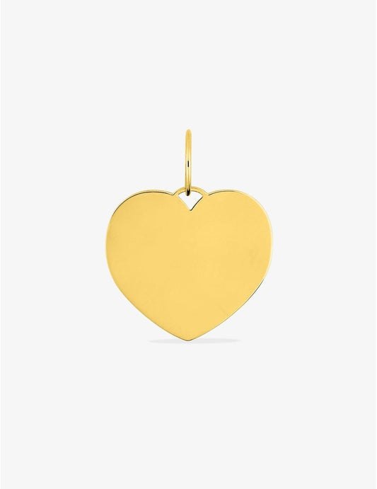 Pendentif cœur plein or jaune 375‰  Gravure offerte