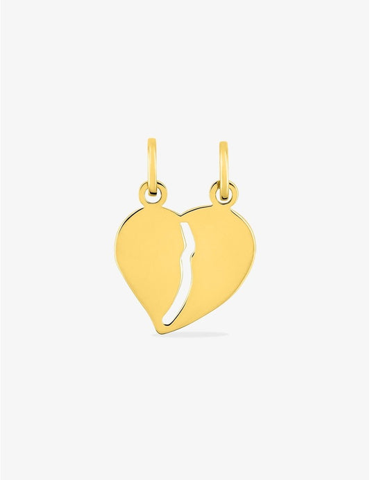 Pendentif cœur sécable or jaune 375 ‰ 14x19 mm