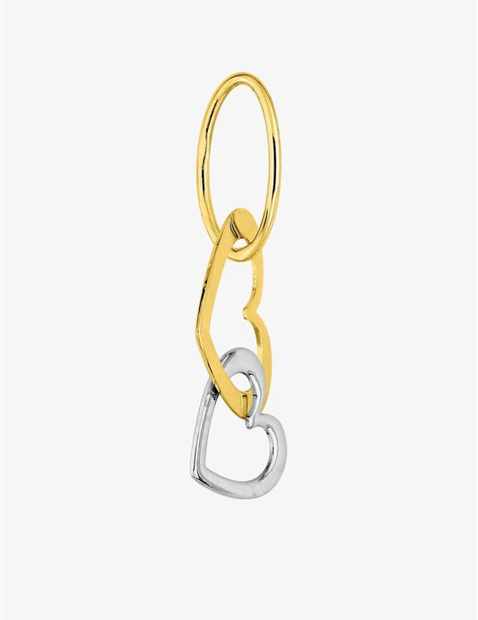 Pendentif cœurs bicolores en or jaune 375‰ (9 carats) - Meilleur prix garanti